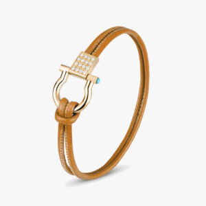 Bracciale nautico in oro giallo 18k e diamanti